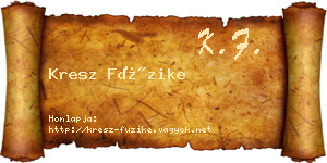 Kresz Füzike névjegykártya